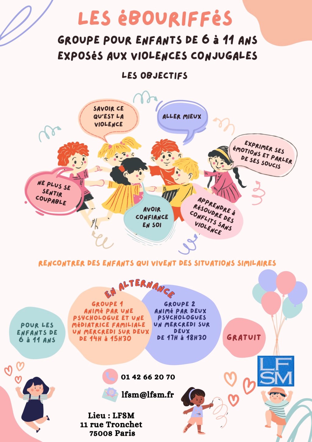 Les ébouriffés : Groupe pour enfant de 6 à 11 ans exposés à la violence&nbsp;conjugale